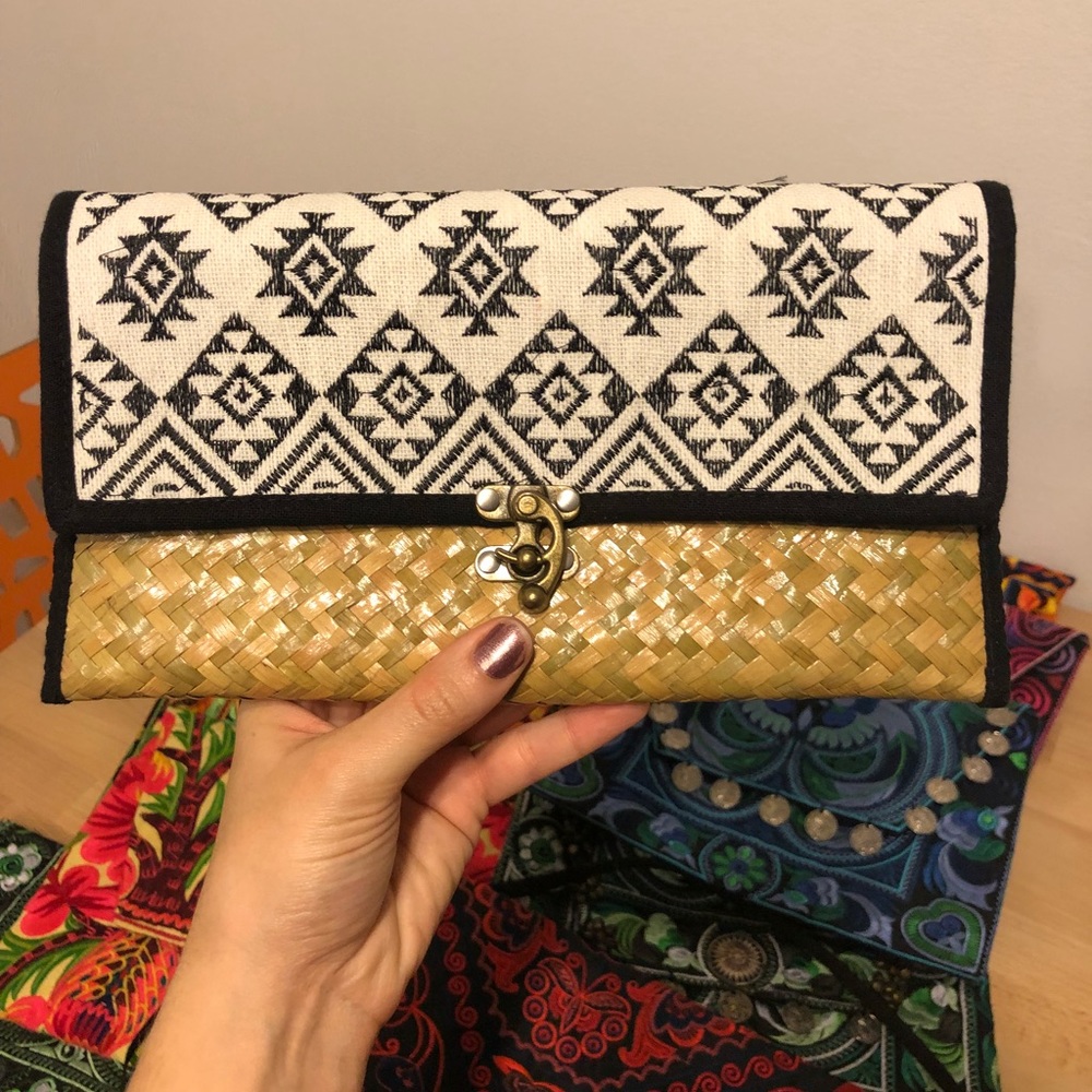 Handmade embroidered Thailand Clutch